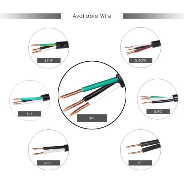 NEMA 5-15 к IEC C15 Электрический кабель 16AWG-18AWG для компьютеров