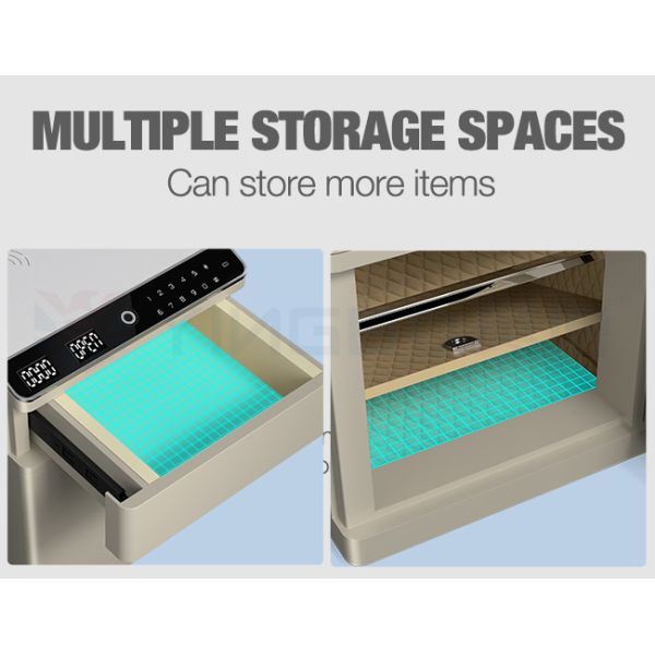 Motion-Activated Drawer Smart Safe Box Biometric Lock Dual Alarm