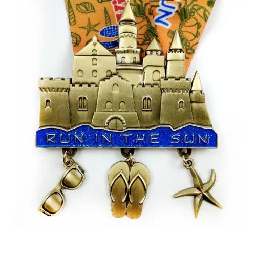 Médaille d'or personnalisée pour les événements sportifs en 3D avec logo en relief