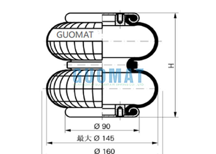 Contitech FD 40-10 Double Convoluted Air Spring G1/8 Air Fitting Air Brake Suspension System