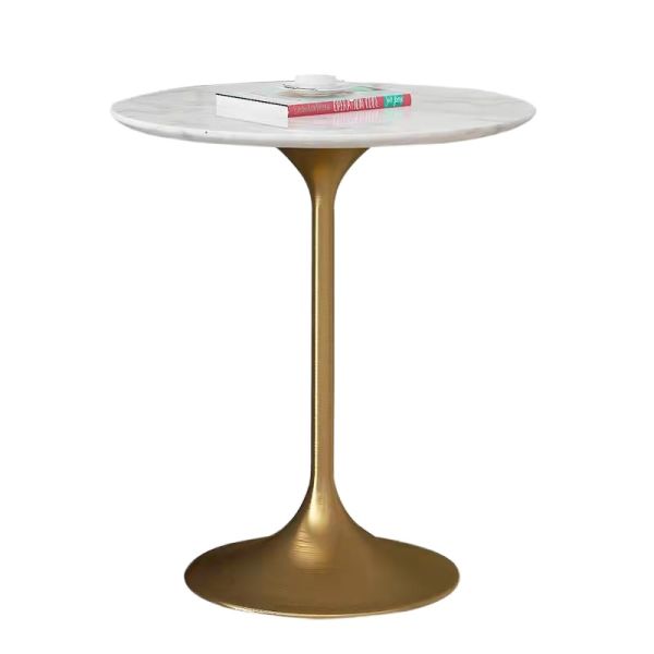Modern Simple Metal Tulip Trumpet Round Coffee Table Leisure High-legged Side Table for Home Dining Room Negotiation Meetings