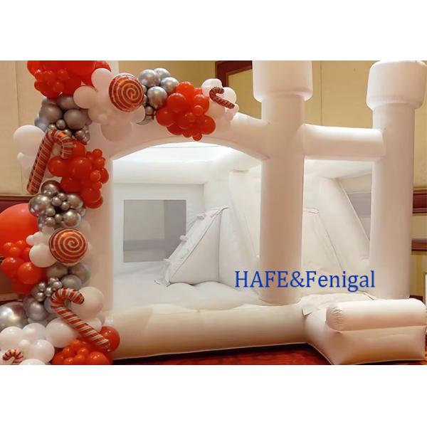 Wedding Party Decorative Trampoline Inflatable White Bounce House Support Customization