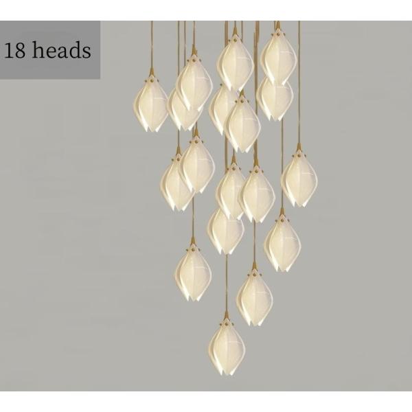 Nordic Simple Ceramic Magnolia Chandelier Department Bedroom Headboard Stairroom Petal Light