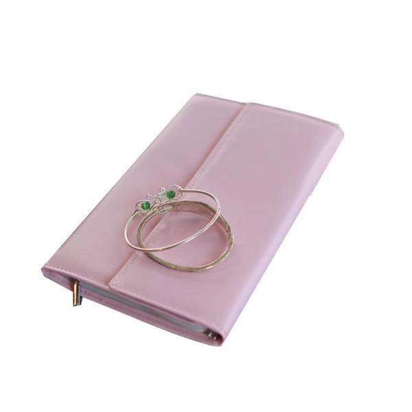 Innovation Pink Travel Jewelry Organizer Roll Foil Logo Jewelry Storage Roll