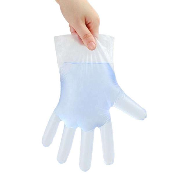 Disposable HDPE PE Gloves Polythene Gloves with Embossed Smooth Surface High Tensile Resistance  Disposable Plastic HDPE Glove Cooking Gloves