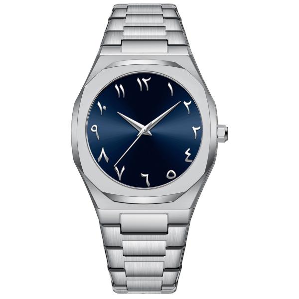 Arabic Dial Watch Ultra Thin Men′s Stainless Steel Sapphire Glass Waterproof Slim Quartz Watch