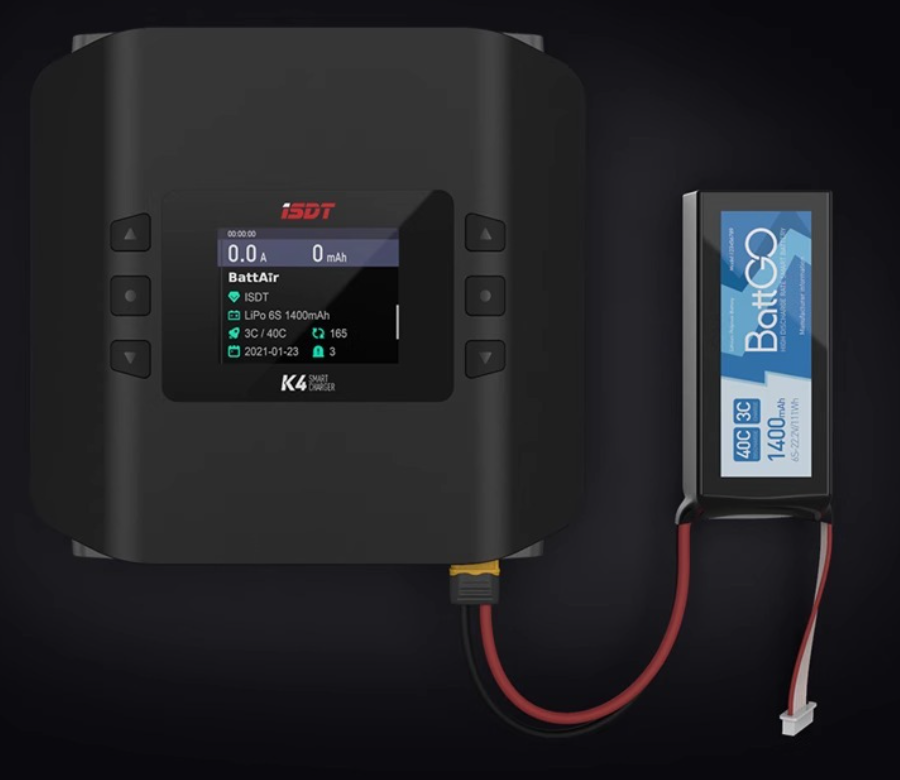 ISDT K4 Dual-Channel High-Power Lithium Battery Balance Charger AC400W DC 600W 20A