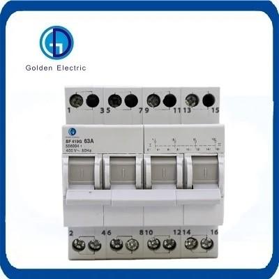 Interruptor de transferência manual modular montado em trilho DIN 4P 32A com saída dupla