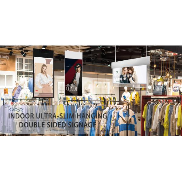 Двухсторонний TFT LCD 1080p висячая цифровая вывеска 43/49/55 дюймов черный 700 + 700nits
