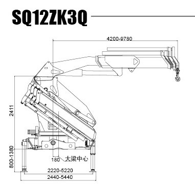 XCMG 12 Ton Articulated Boom Crane , Lorry-Mounted Crane with Good Quality