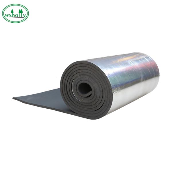 Black High Density 3MM Rubber Foam Insulation Roll Back Bonded Aluminum Foil