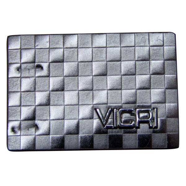 D Brass Rivet Embossed Leather Patches Metal Logo leather embossed labels