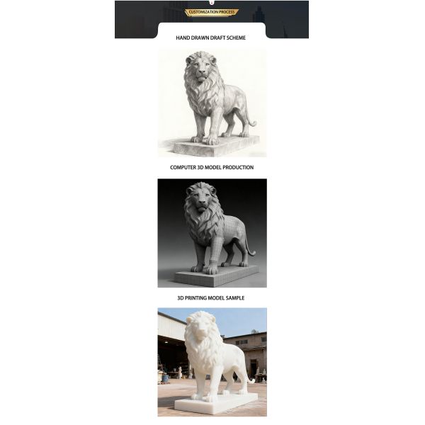 Life-Size Lion Bronze Sculpture - Modern Metal Animal Decoration for Outdoor Squares
