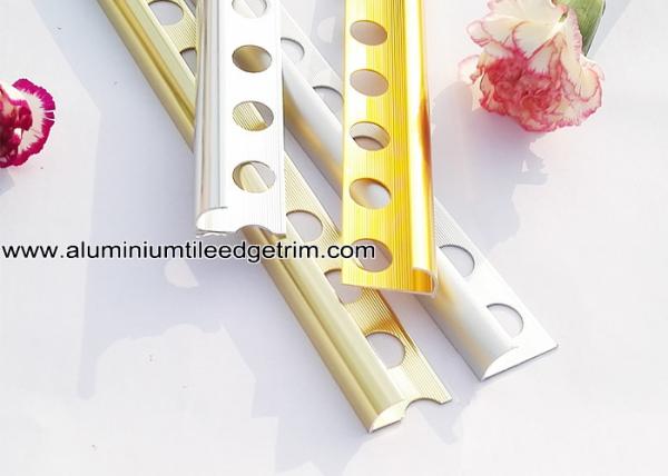 Aluminum Alloy Corner Bead Wall Tile Edge Trim Profiles With Round Corner