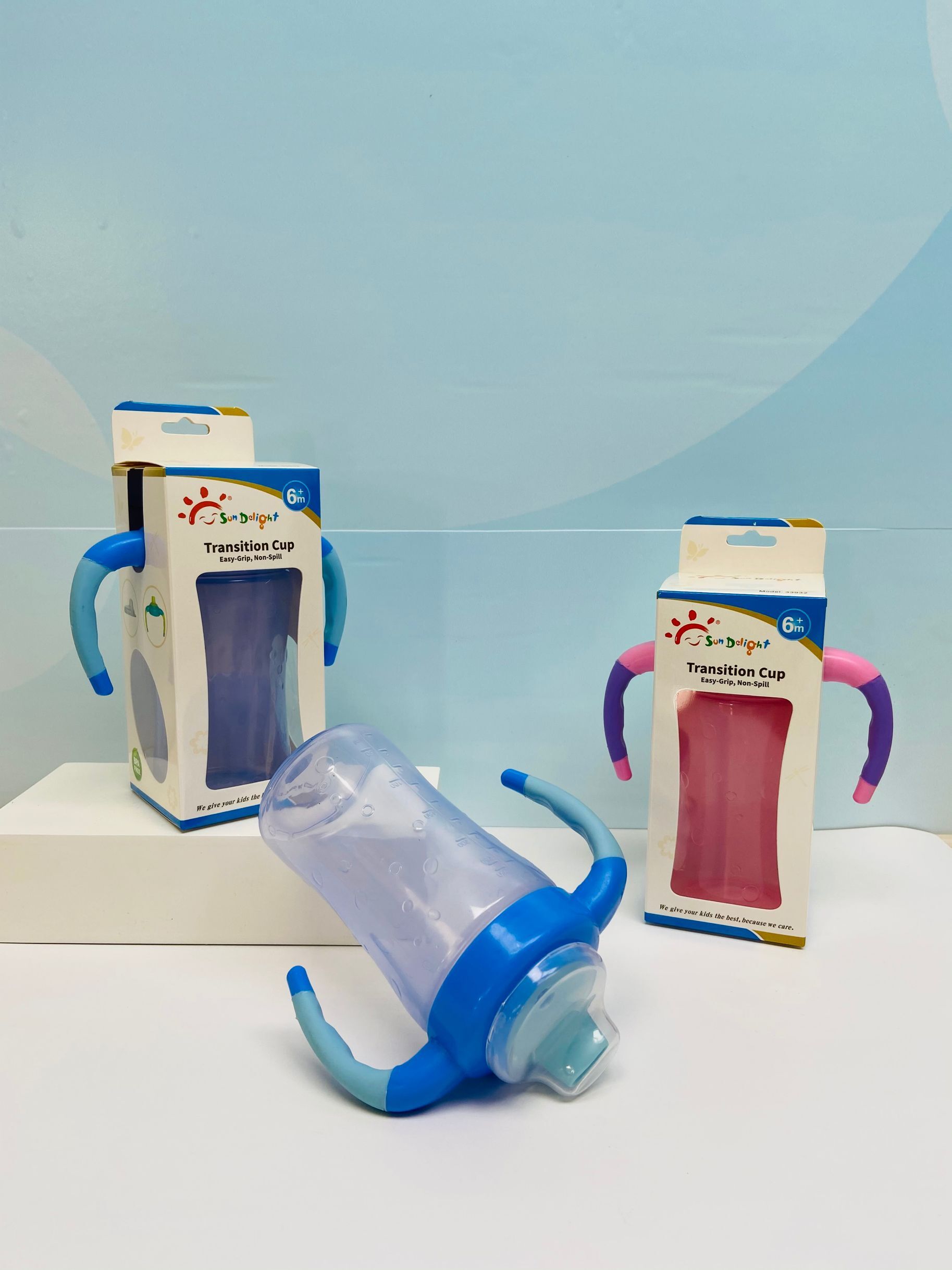 Не ручка расслоины двойная чашки Sippy ребенка 6 унций