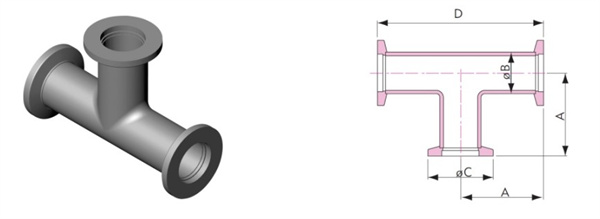 KF Tees For Vacuum System With Quick Flange Convenience