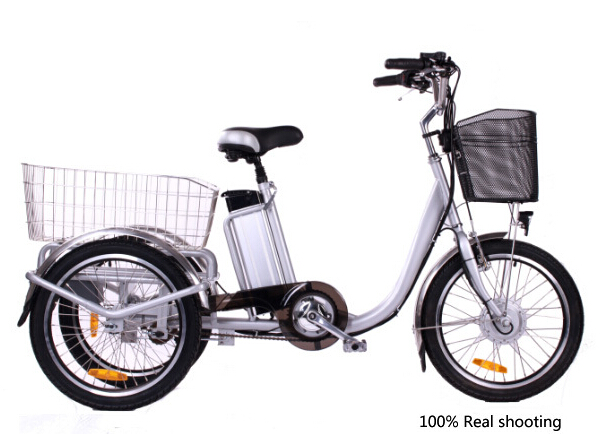 CE Approved 36V 250W White Electric Tricycles Lithium Battery 3 Wheel Electric Bike