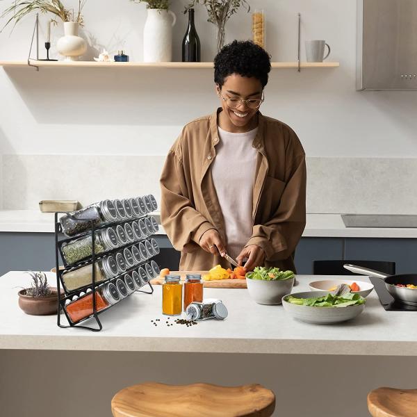 4 Layers Wire Iron Mesh Spice Jar Rack for Kitchen Organization Rack Size 30*9.8*23.3cm