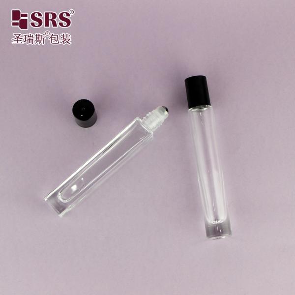 Factory Wholesale Empty Transparent Round Glass Roll On Bottle 10ml for Essential Oil and Perfume