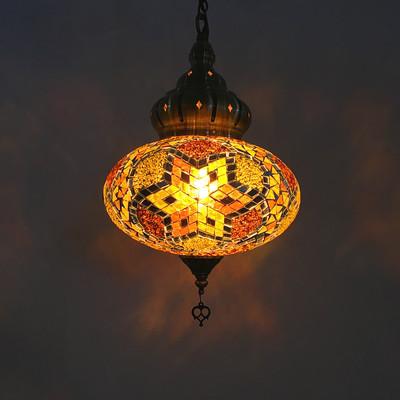 Turkish Lamp Colorful Glass Pendent Light E14 Warm White Bedroom Bar Corridor Balcony Light(WH-DC-17)