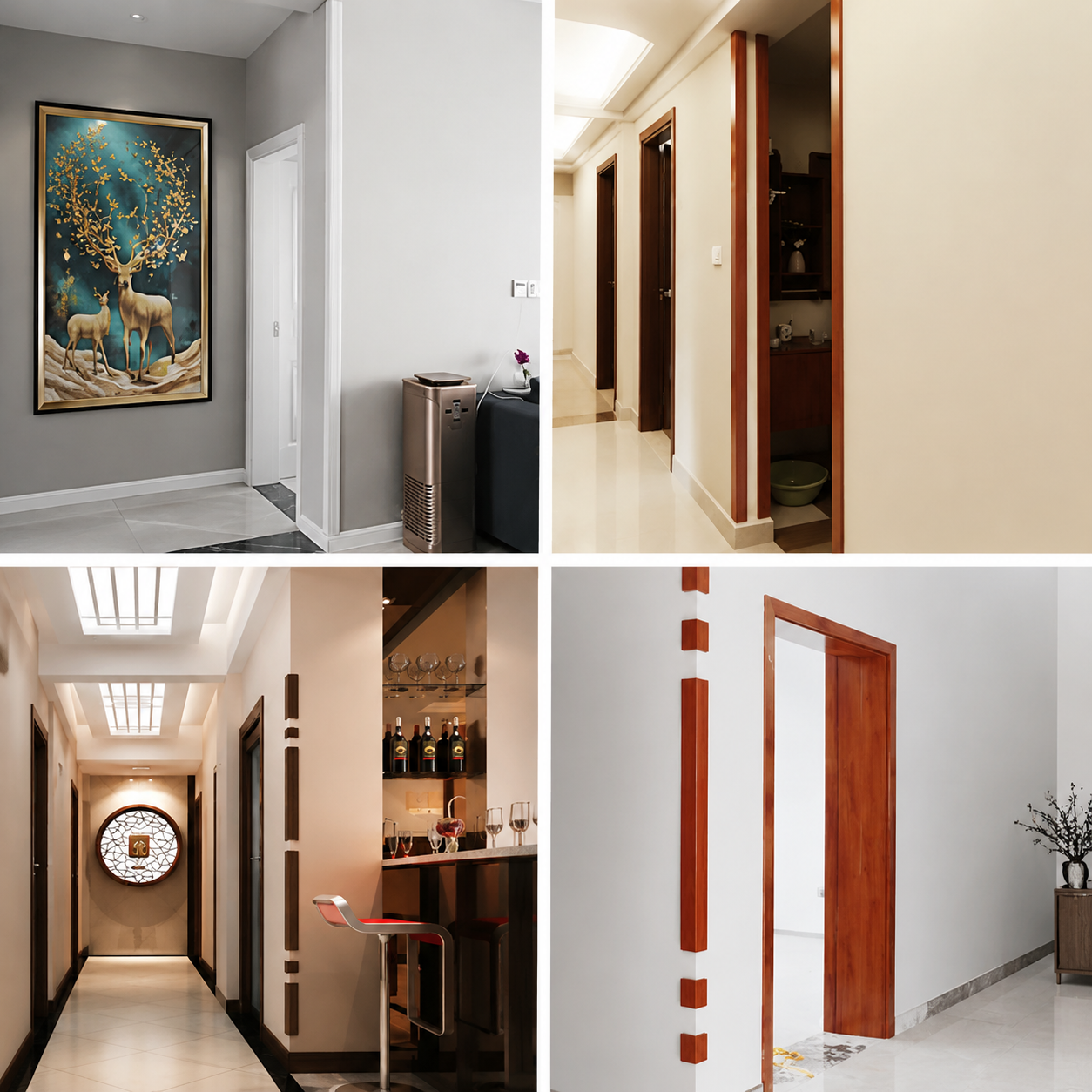 25x25mm Decorative PVC Fluted Corner Trim Panels Bamboo Wood Fiber Eco Friendly Wall Protection for Interior Corners