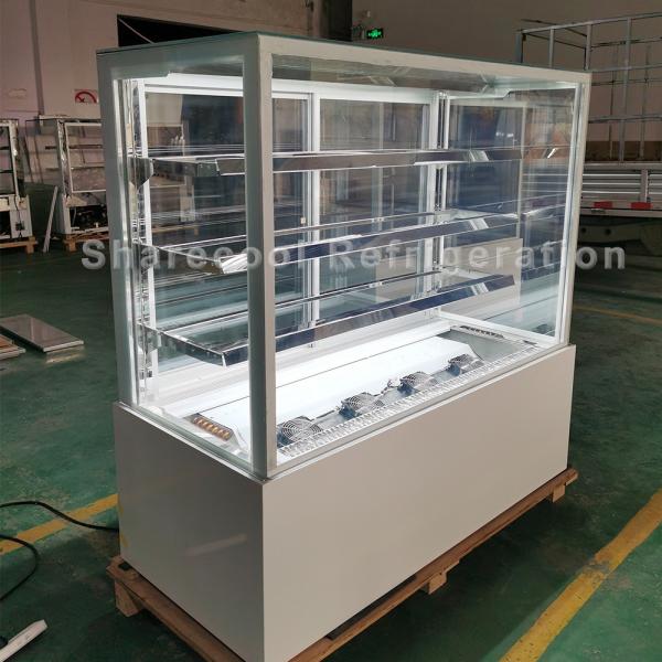 Marble Base Commercial Ultra Clear Glass Cake Chiller Cake Showcase Display