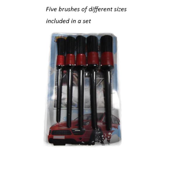 Natural PP Hair Auto Car Detailing Brush Set 20cm PET Corrugated Soft Bristles