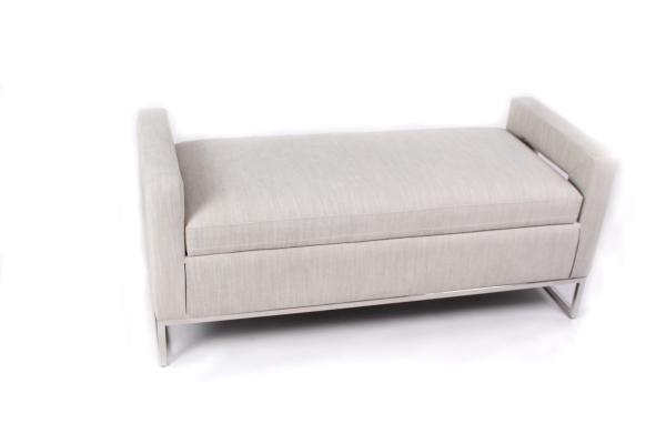 wholesale home furniture mental stainless steel folding ottoman storage seating bench seat