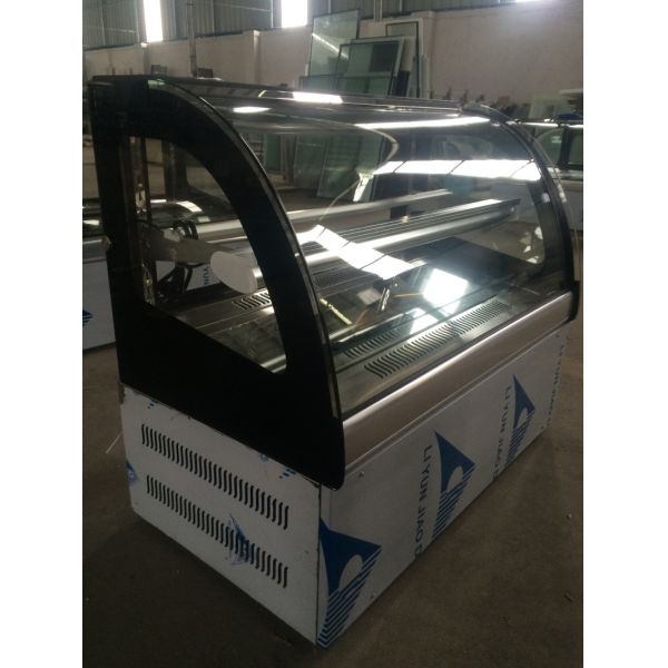 RefrigerCake Display Refrigerator Stainless Steel Bakery Display Case For Coffee Shop And Dessert Bar