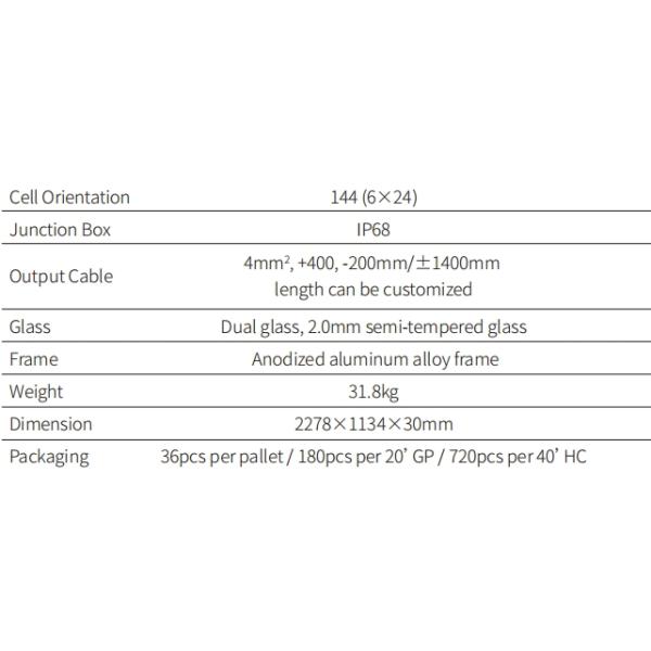 Longi Hi-Mo 6 Explorer LR5-72HTD Dual Glass Solar Power Modules 4.0mm2 Cable 560-585W