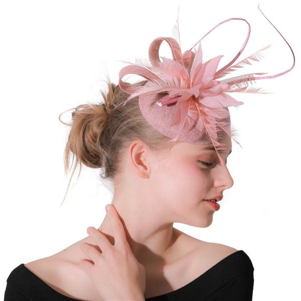 Expresso Envio Sinamay Base e Feather Fascinator Hat com Penas de Galinha