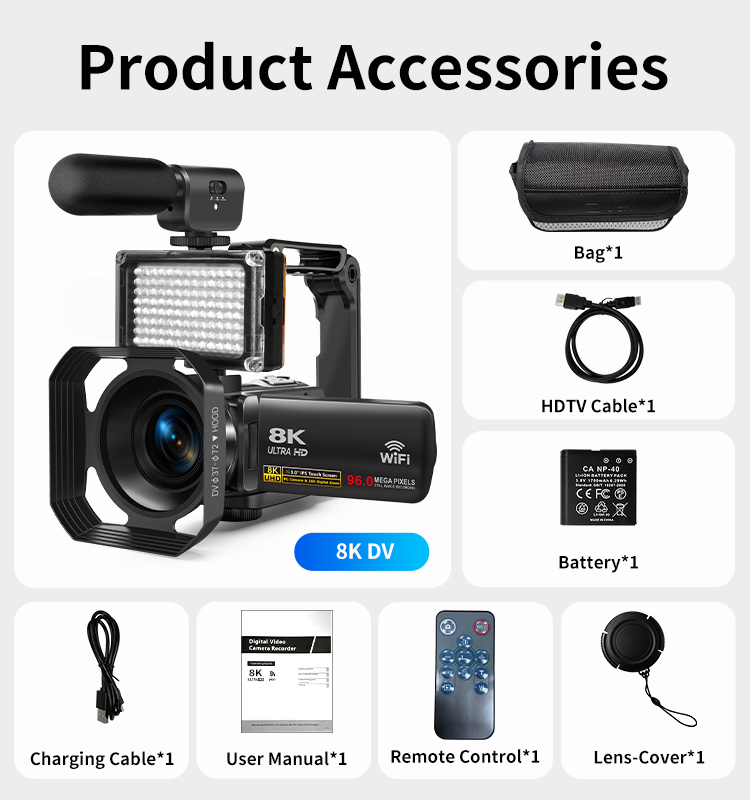 Newest Hot Sale Good Quality 8K 96MP Professional Video Camera with 18X Zoom Anti-Shake WiFi Ideal for Vloggers Photographers