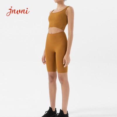 o Activewear da ioga 210gsm ajusta grupos curtos do motociclista de duas partes com nervuras