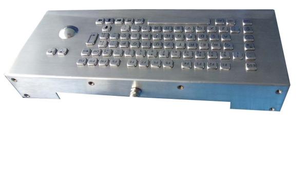 IP65 waterproof mountable stainless steel kiosk metal keyboard with trackball