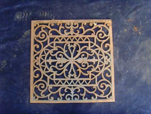 Van - T Square Cast Iron Doormat Hollow Design Rusty Color Cast Iron Floor Mat