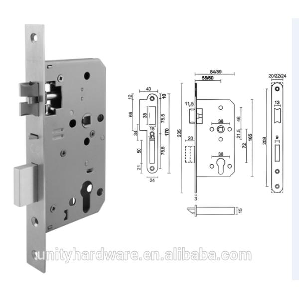 Commercial Door Locks Stainless Steel Material Fire Rated Timber Application