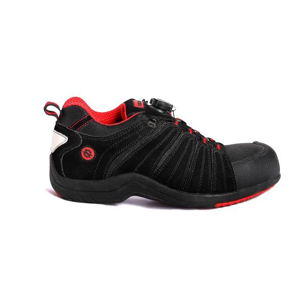 Steel Toe and Plate Standard Protective Shoes with Low Top and Suede Cow Leather Mesh Upper Material Design