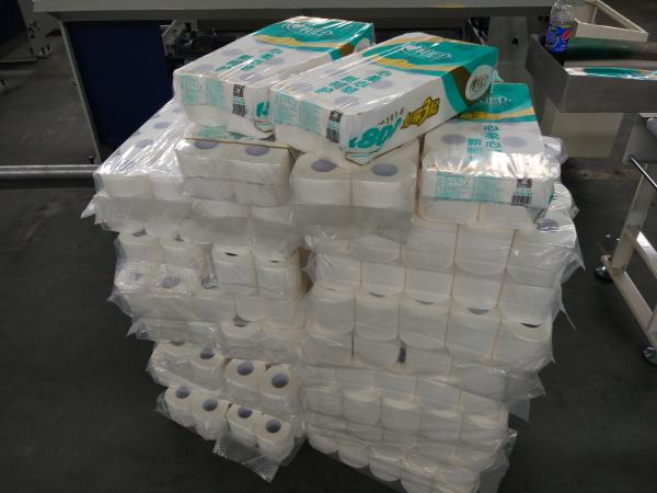 10/12 Rolls Package Small Toilet Tissue Paper Roll Making Machine Production Line With Log Saw Cutter