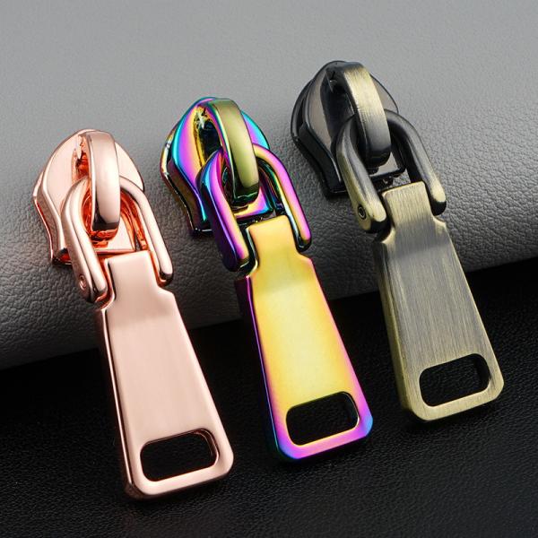 ISO / ROHS / SGS Certified Custom Metal Zipper Puller With Slider for Garment and Bag
