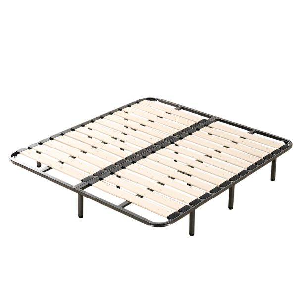 Foldable Iron Metal Slat Frame for Double Queen Bed 1.8m Long Tatami Bed Frame