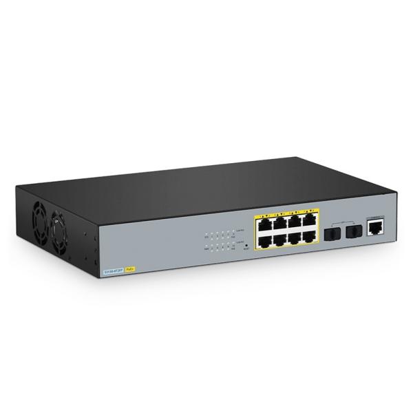 Comelink 8-Port Gigabit Ethernet L2+ PoE+ Switch, 8 x PoE+ Ports 130W, with 2 x 1Gb SFP, Fanless