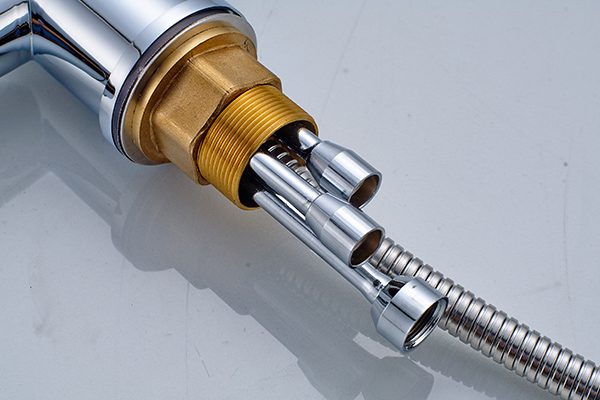 ROVATE Chrome Finished LED Light Kitchen Faucet With Pull Out Bidet