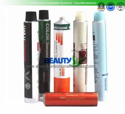 Hair Color Cream Aluminum Tube Containers , High Standard Aluminum Ointment Tubes