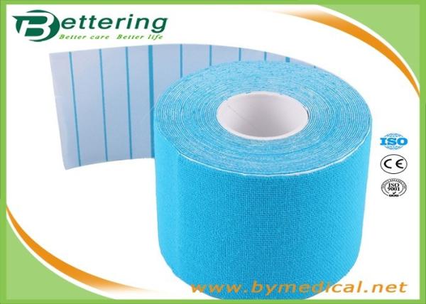 Muscle Support Kinesiology Tape For Back Pain , Physio Athletic Tape 5cmX5m Blue Color