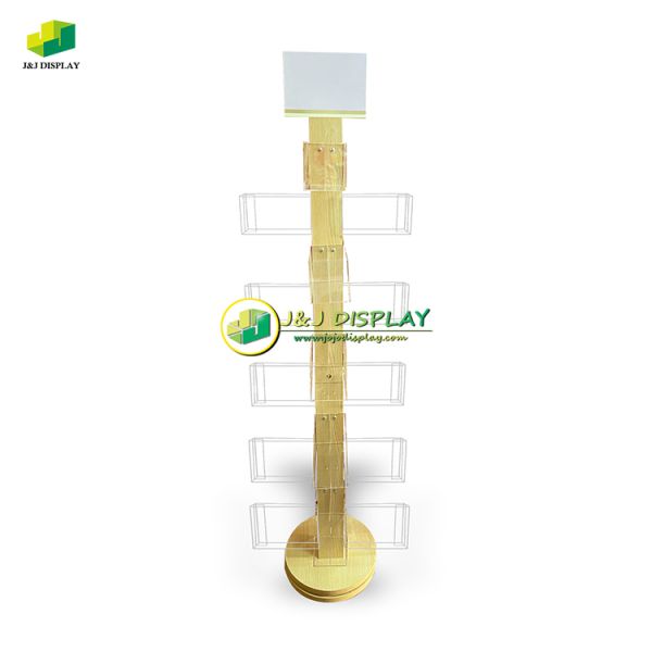 Customized Storage MDF Floor Display Stand with Acrylic Holder Box