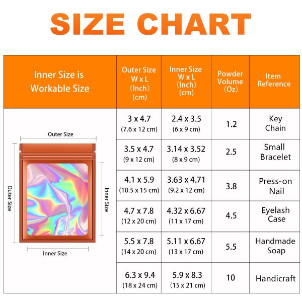 Resealable Smell-Proof Holographic Ziplock Bag with 80-200 Microns Thickness and Customized Logo Printing