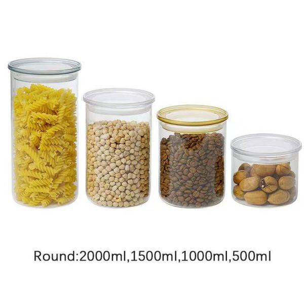 High Borosilicate Glass Canister with PS Lid for Kitchen Storage