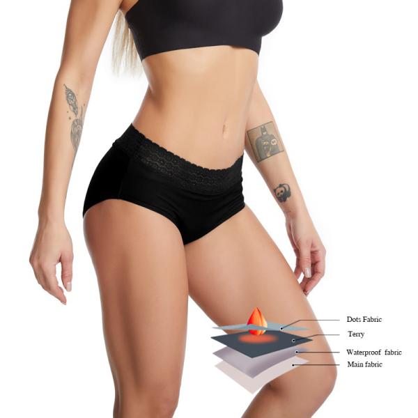 Washable Leak Proof Underwear Menstrual Period Panties Mid Waist Cotton 4 Layer Sanitary