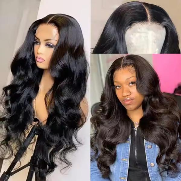 Ready to Ship Brazilian Virgin Hair Body Wave 180% Preplucked 13x4 Transparent Full Lace Front Wigs Human Hair for Black Women