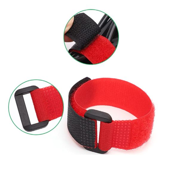 DANSKY Nylon Normal Hook and Loop Strap With Plastic Buckle Reusable Self-lock Cinch Strap